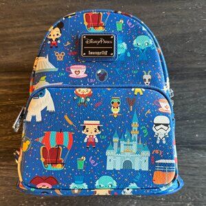 Disney Parks Limited Edition Loungefly Mini Backpack Magic Kingdom Rides